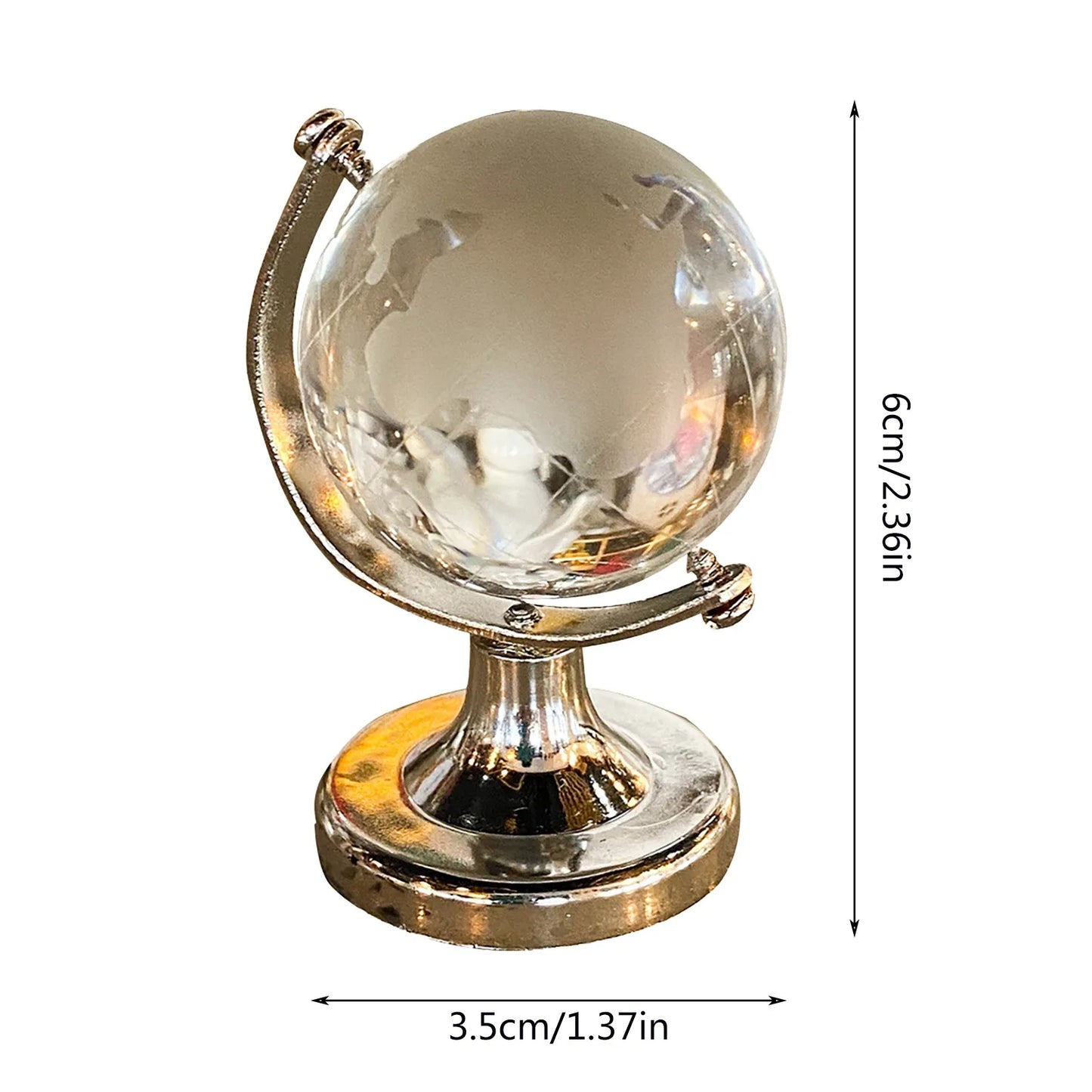 Home Decor Globe Desktop Figurines Home Decor Mini Crystal Home Ornament Desk Ornament Crafts Ornament for Desktop Decorations