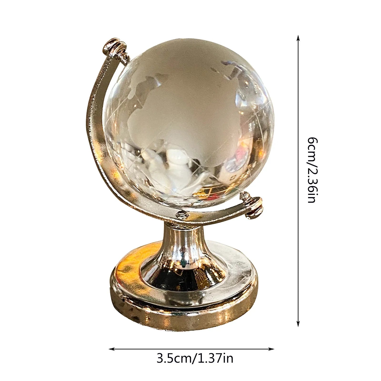 Home Decor Globe Desktop Figurines Home Decor Mini Crystal Home Ornament Desk Ornament Crafts Ornament for Desktop Decorations